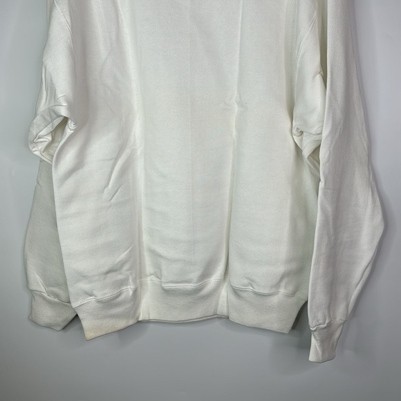 Vintage Hanes White Crewneck Sweatshirt 80s Large - Picture 6 of 10